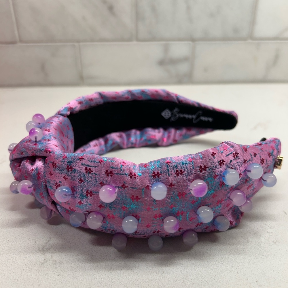 Brianna Cannon Beaded Pink and Blue Headband